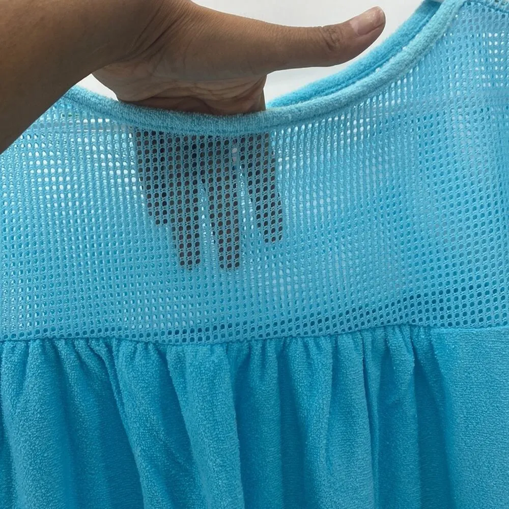 Vintage Terry cloth Swim Coverup house Dress Adrian Roberts 80s 90s oversized Size M - Image 3