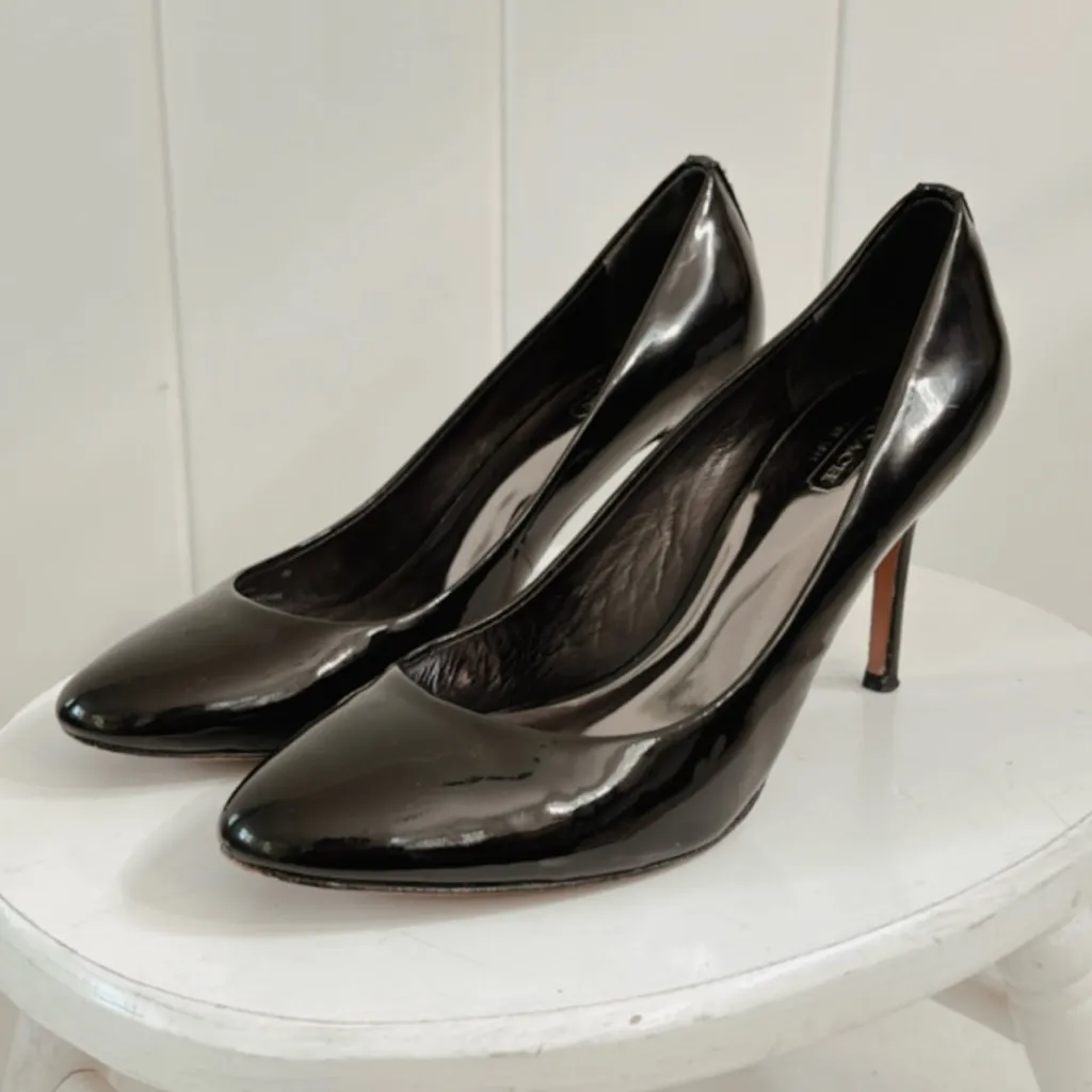 Coach Black Patent Leather Heels - Image 3