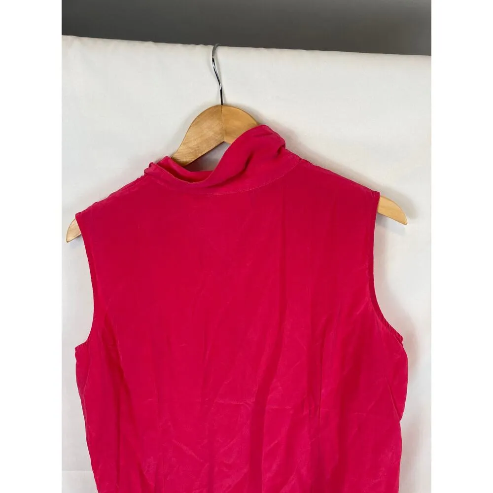 Jaclyn Smith 100% silk Classic Sleeveless Silk Pink Top Size Large - Image 5