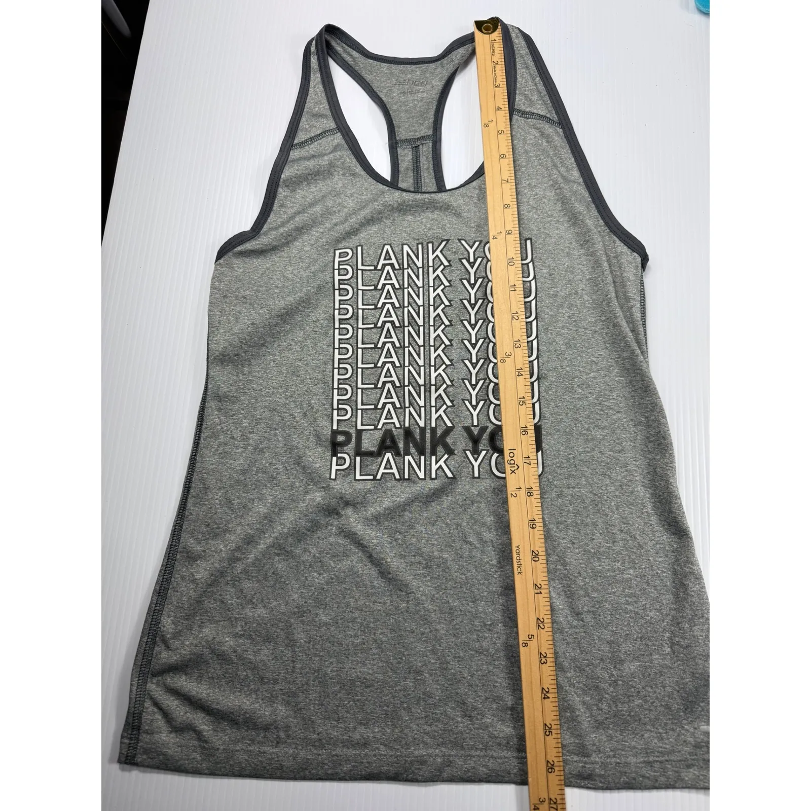 BCG Gray Racerback Tank Top‎ Athletic Workout Fitness Plank You S - Image 4