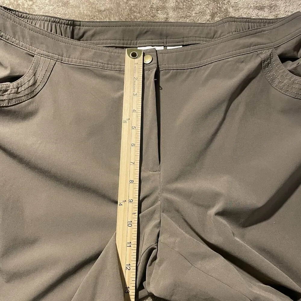 Chicos Zenergy Pants Womens 2 Large Brown Wide Leg Cropped Capris Stretch - Image 5