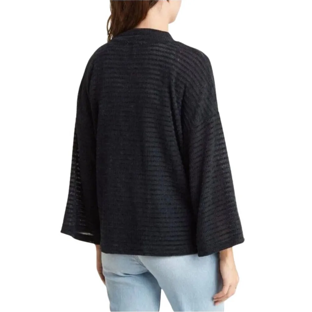 THREE DOTS Navy and sheer Cardigan. - Image 2