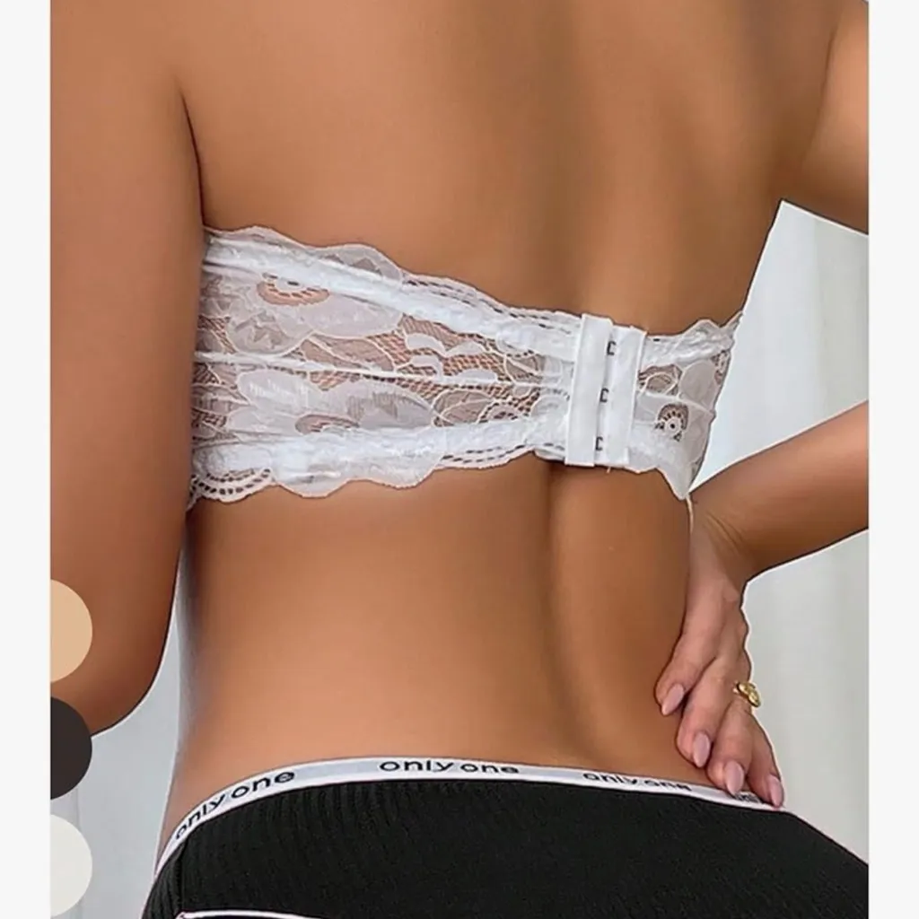 Elegant White Lace Bandeau Size M - Image 2