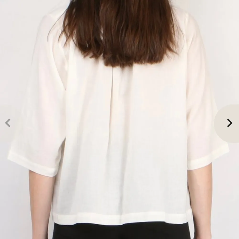 Apiece Apart 100% cotton shirred agata blouse in cream - Image 2