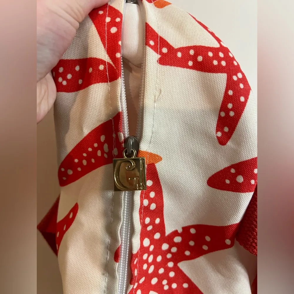 Starfish Red & Orange Patterned Tote Bag - Image 2