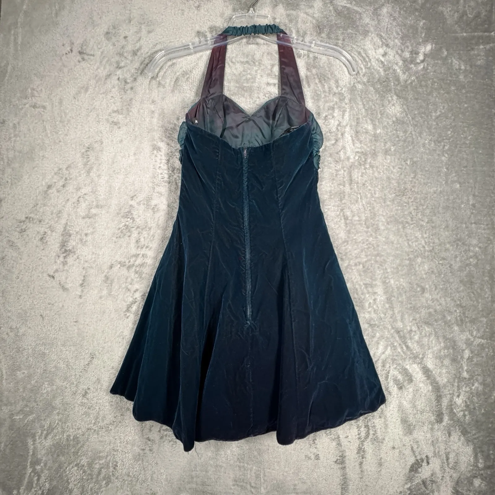 Zum Zum Dress Womens 3 4‎ Green Taffeta Shimmer Halter Formal 90s Y2K Vintage Size undefined - Image 3