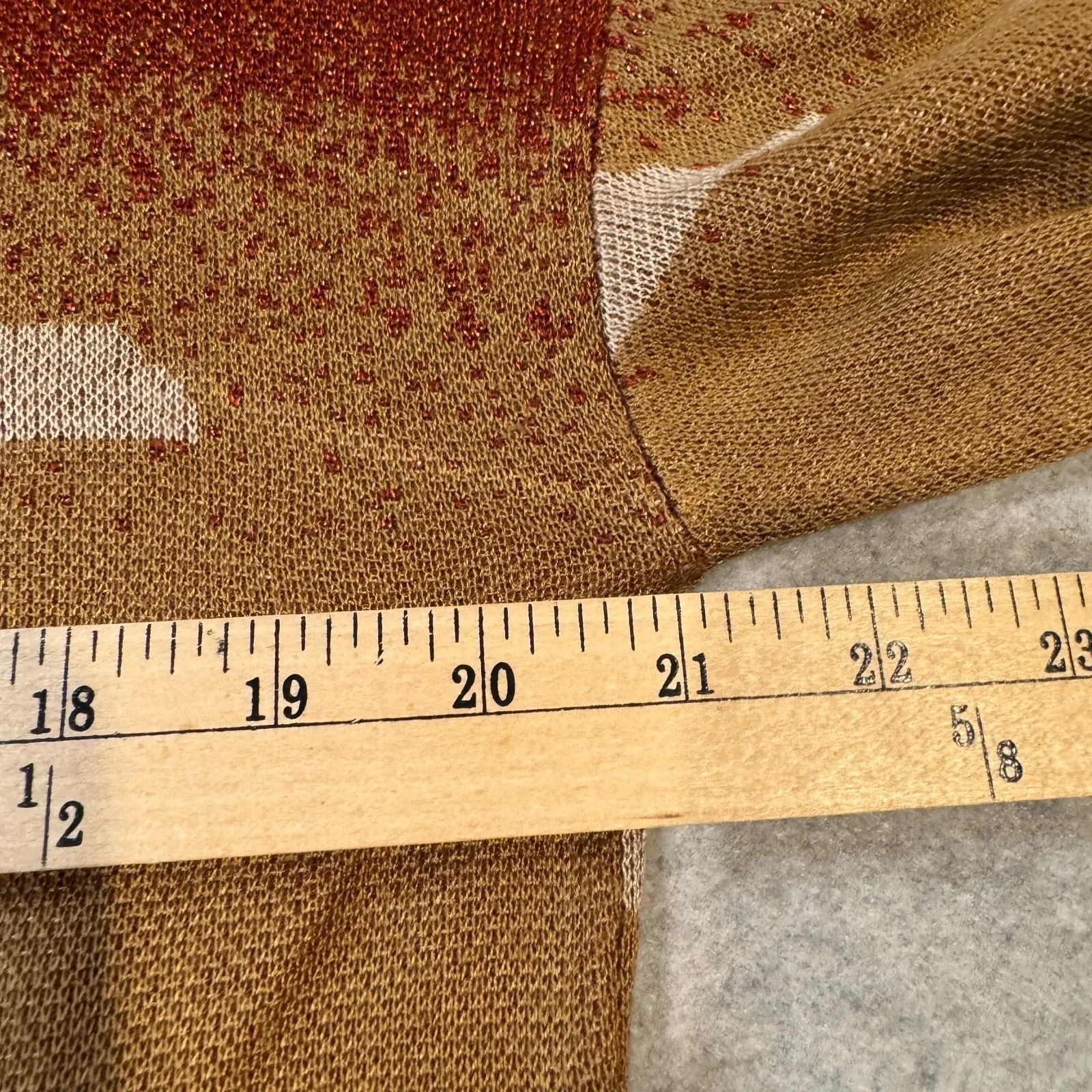 Cotton & Rye Sweater Womens L Metallic Orange Tan Coyote Southwest Print Acrylic Size L - Image 14