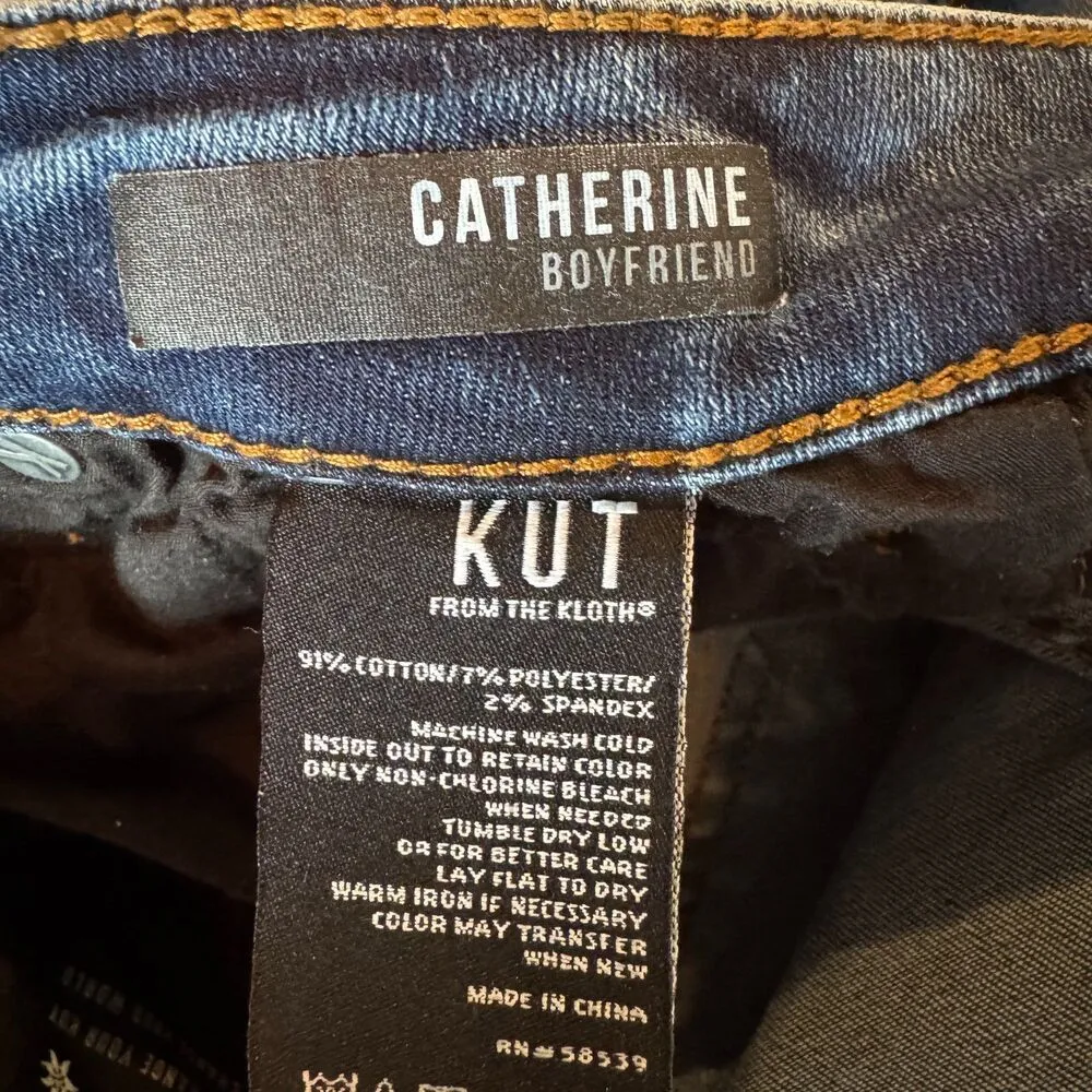 KUT from the Kloth | Catherine Boyfriend Jeans Medium Wash Size 2 Distressed - Image 8