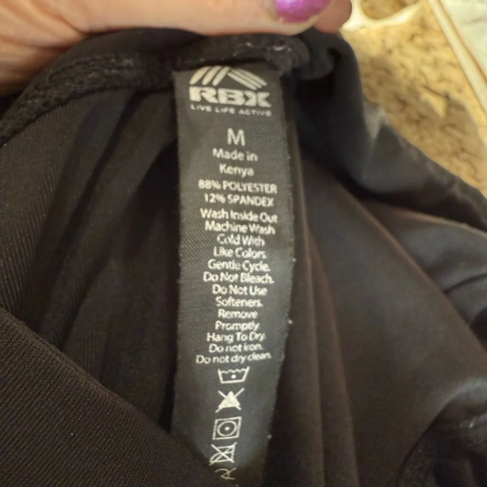 RBX Black Performance Leggings with Elastic Waistband Size M - Image 5