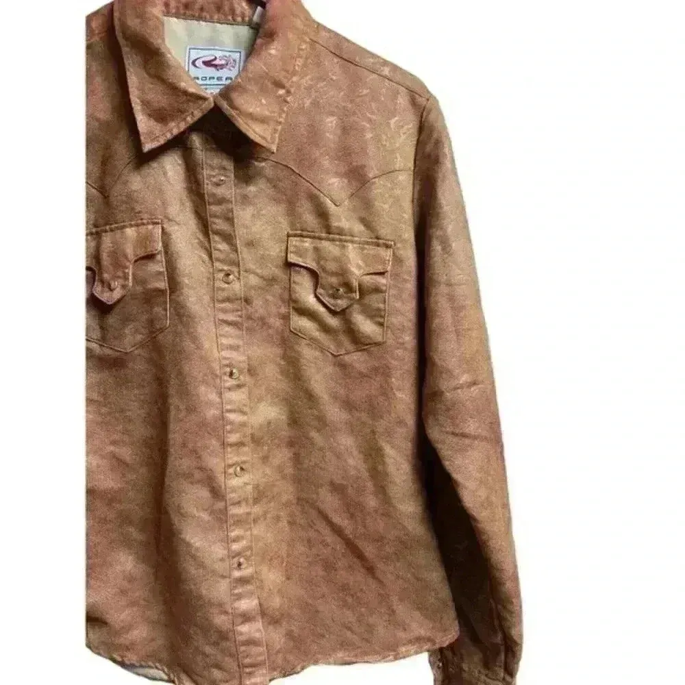 Roper Women's Western Button Down‎ Shirt Brown Size M - Image 2