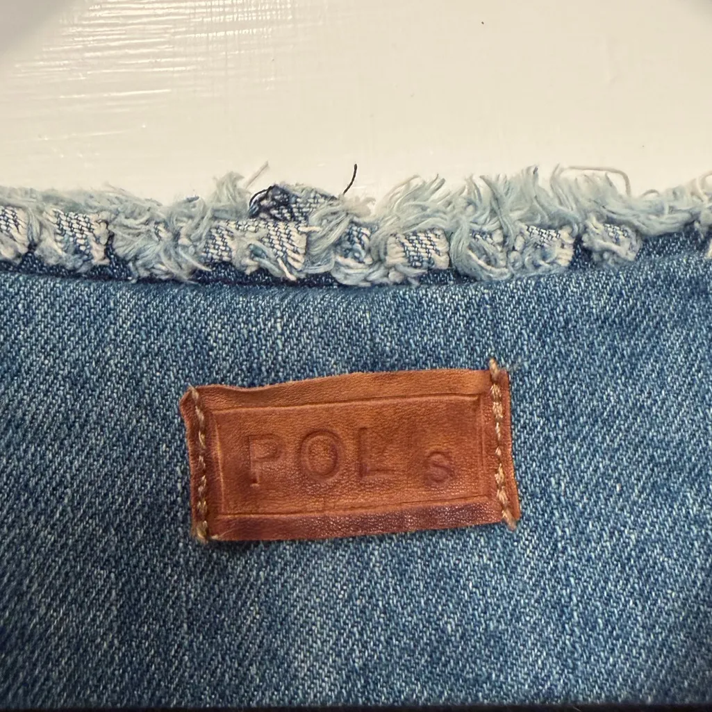 POL Raw Hem Denim Jacket Blue Size Small - Image 3