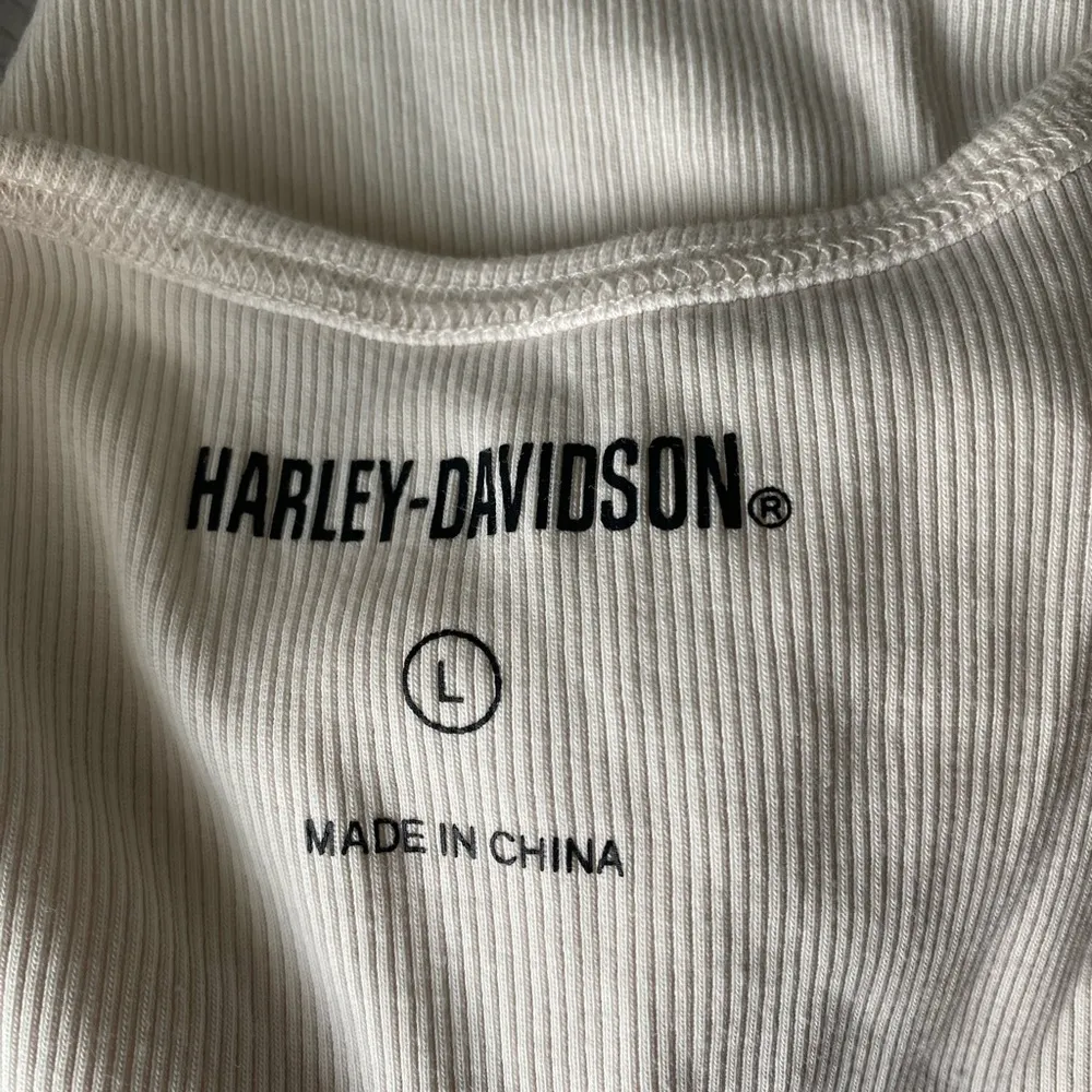 Harley Davidson Off White Tank Top, Size Large - Image 3