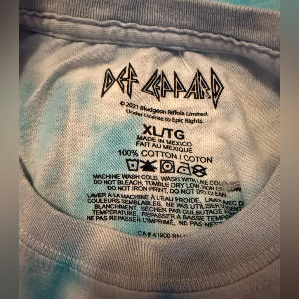 NWOT Def Leppard High N Dry Tie Dye metal rock Official T-Shirt dress size XL - Image 10