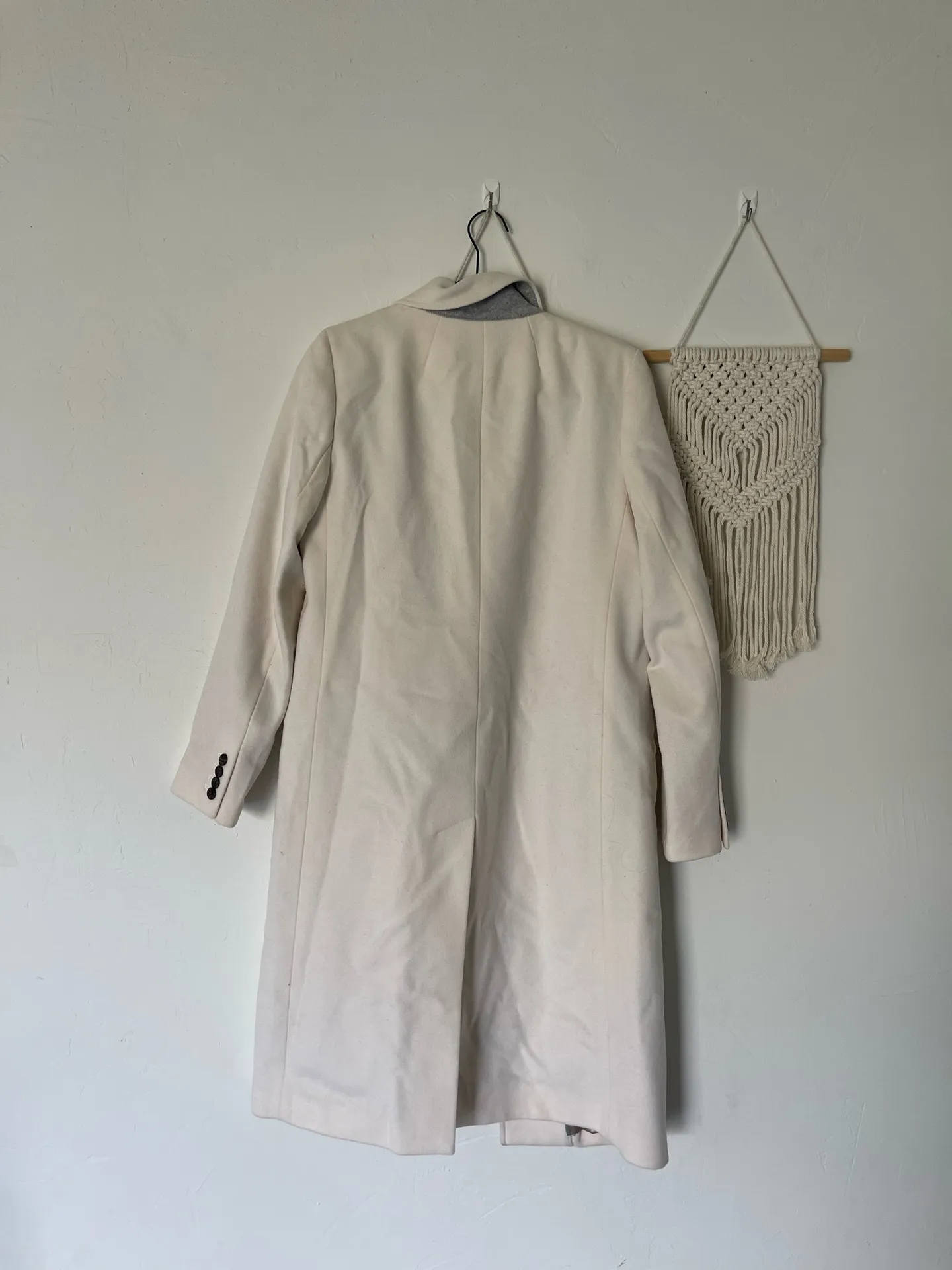 J. Crew Double Breasted Wool Blend Coat Ivory - Image 5