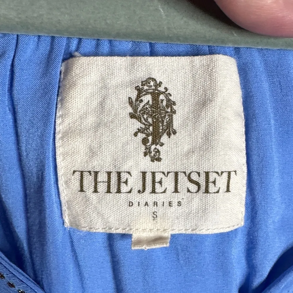 REVOLVE The Jetset Diaries Blue Embroidered Long Sleeve Dress Size Small - Image 4