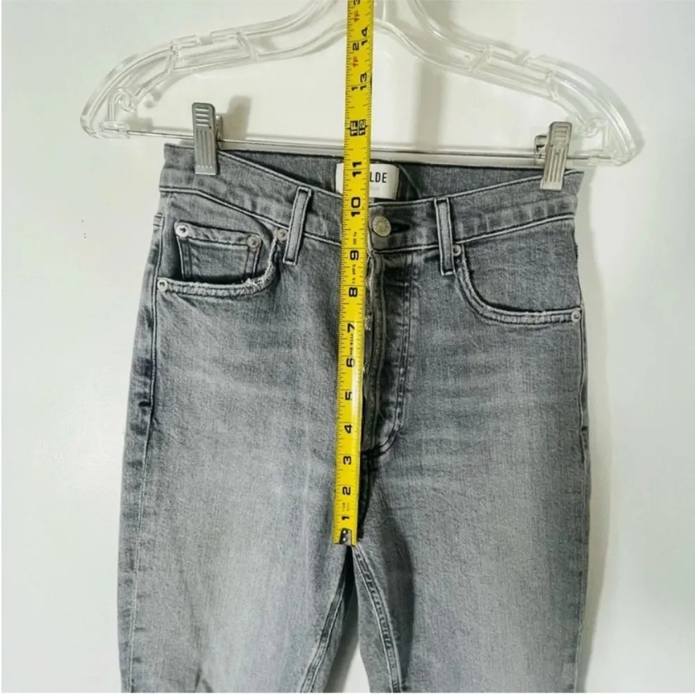 AGOLDE Nico High-Rise Raw Hem Button Fly Skinny Jeans Gray Size 24 - Image 10