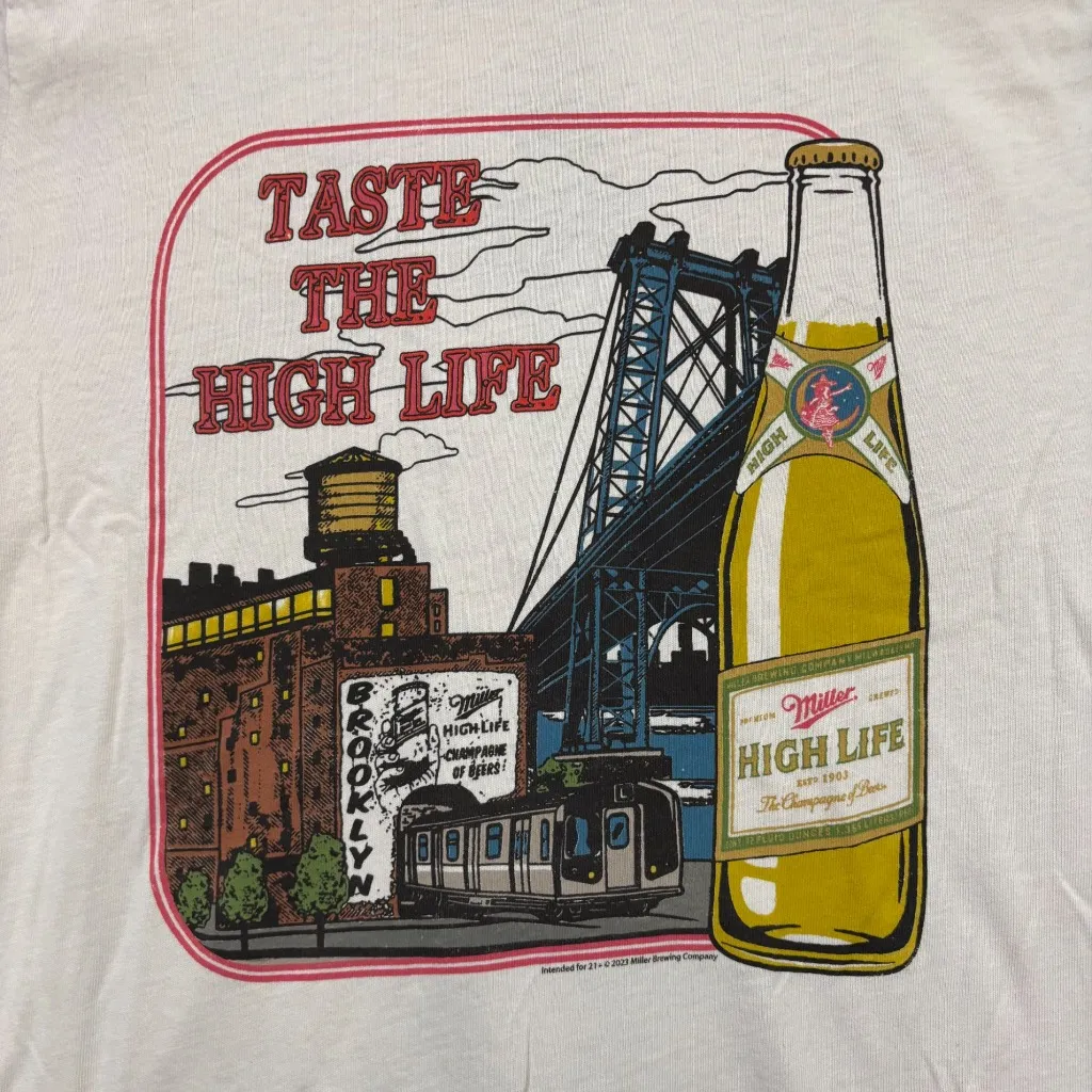 Miller High Life Taste the High Life T-shirt Size Medium - Image 2