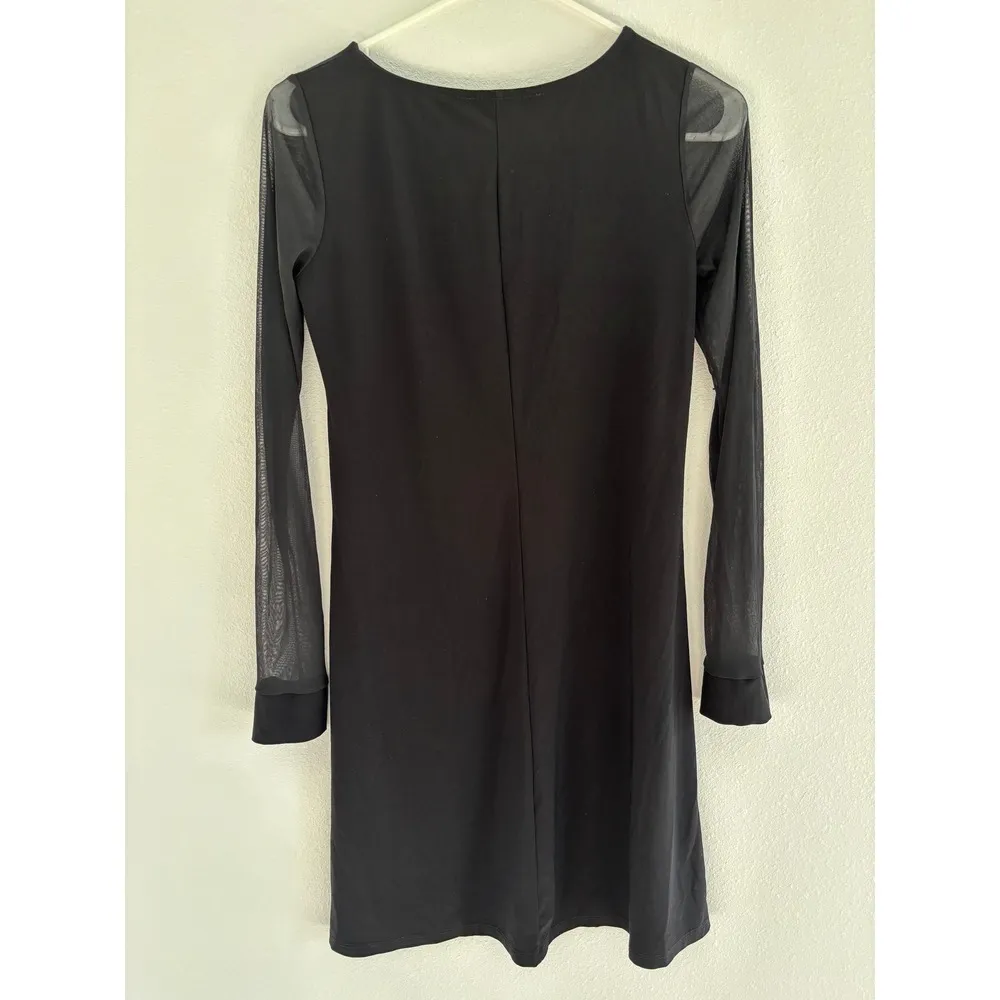 Nik & Nash Dress Womens Size Small Sheer Sleeve Grunge Punk Goth Edgy Whimsigoth Black - Image 2
