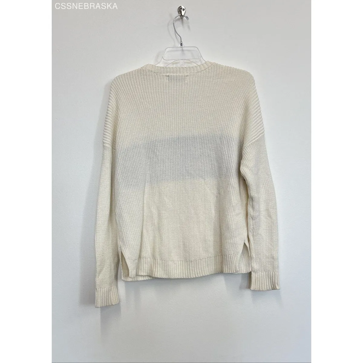 Hollister Sweater Womens Chunky Knit White Striped Red‎ Blue - S - Image 5