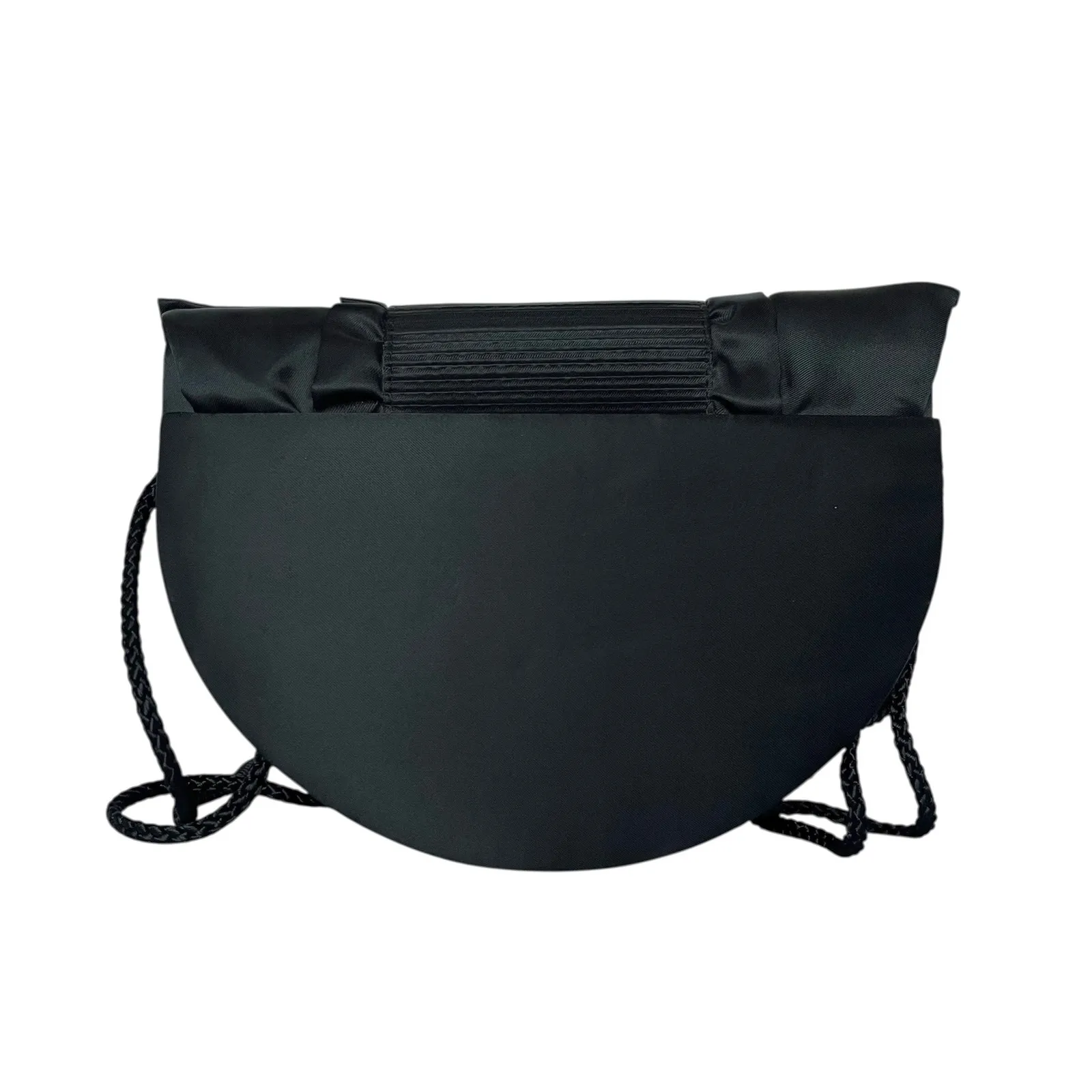 Timmy Woods Beverly Hills Collection Vintage Satin Ruffle Crossbody Evening Bag Black - Image 3