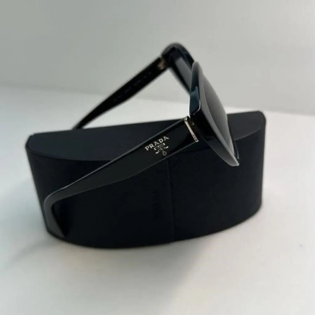 💯- New Authentic PRADA  Acetate Sunglasses SPR 16X-F Black - Image 9