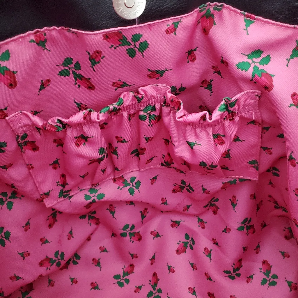 BETSEY JOHNSON Crochet White Flowers PVC Tote Bag Chain Straps Pink Floral In - Image 10