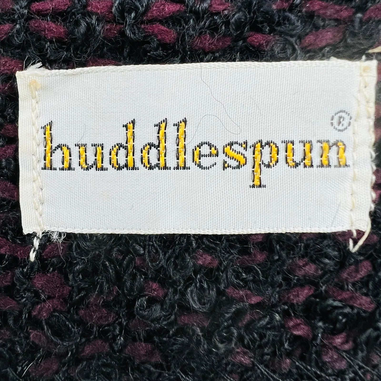 American VINTAGE XS 80s Huddlespun Boucle Tweed Blazer womens black red - Image 7