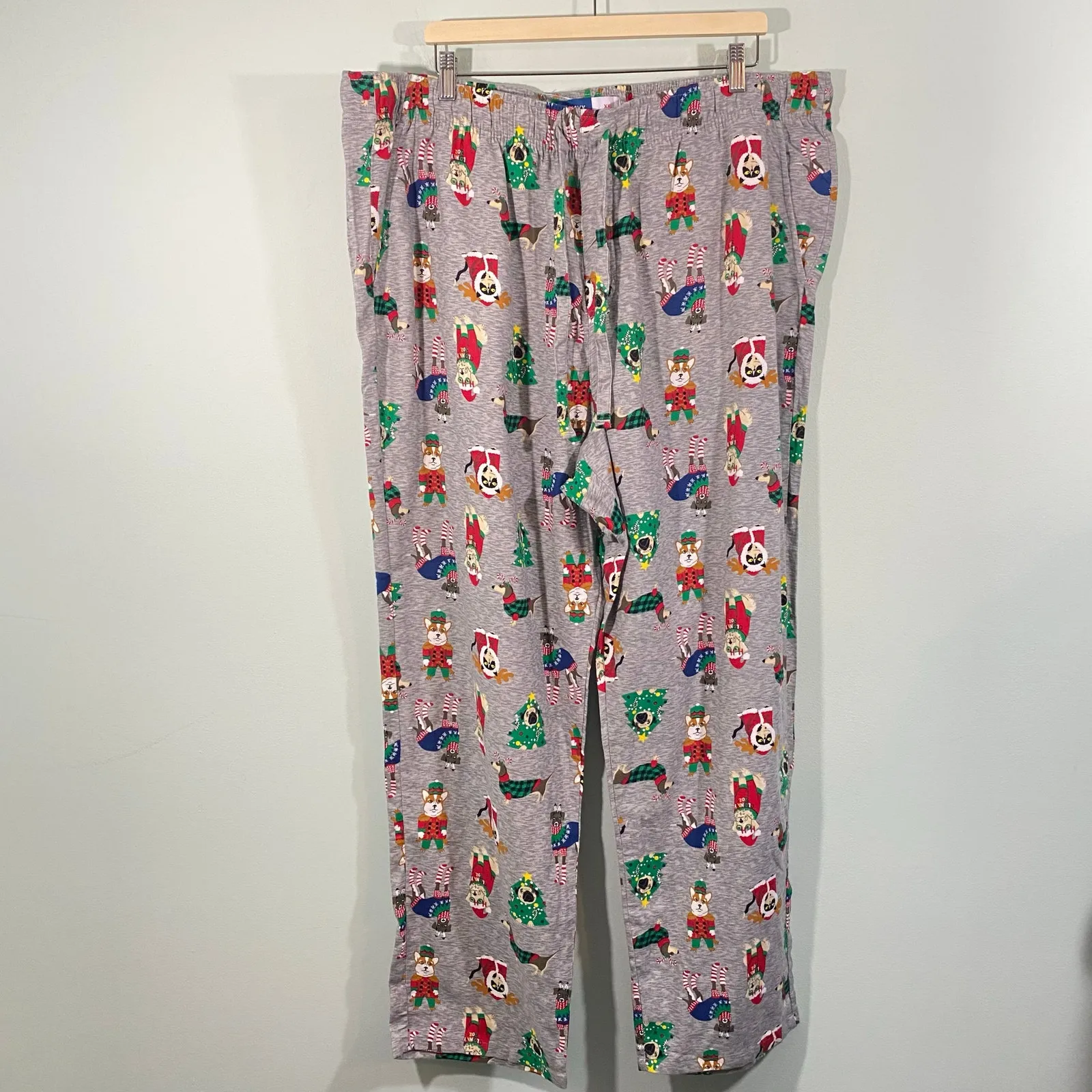 Old Navy Women Grey Christmas Pets Allover Print Pajamas Set Size XXL - Image 5