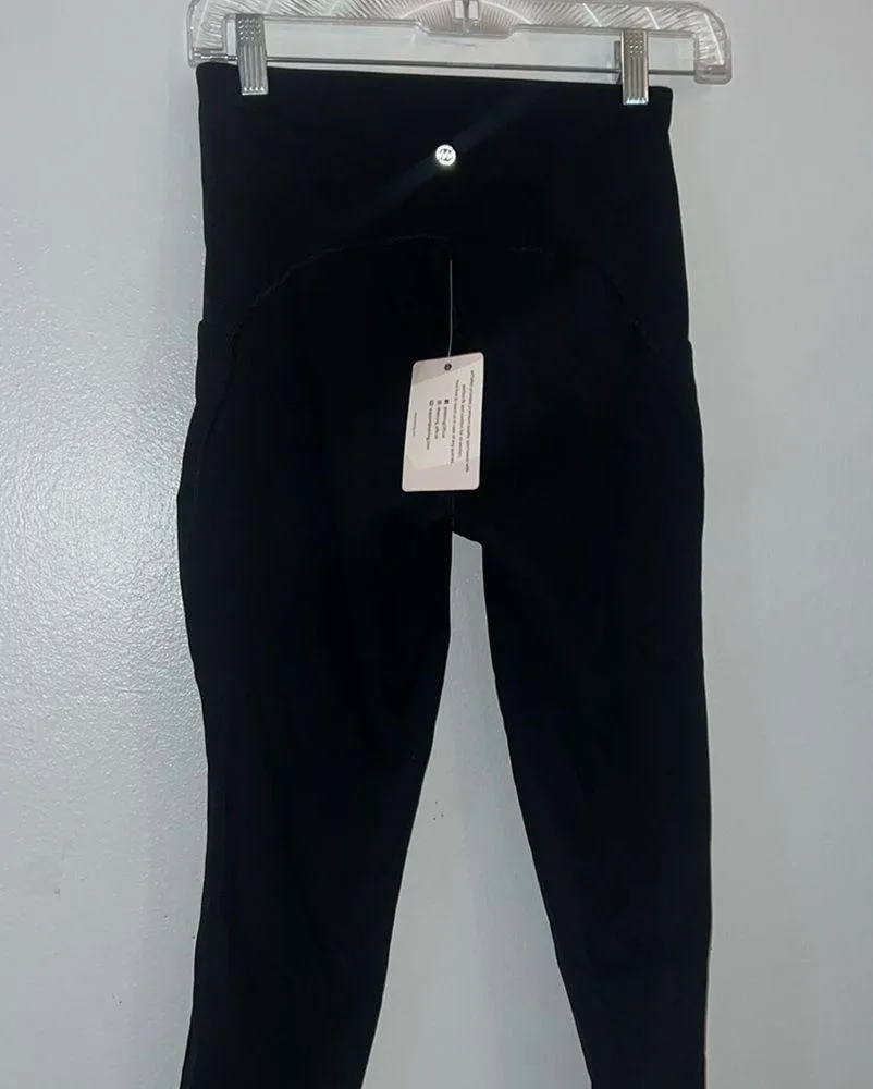 New Sz XS High Waist Leggings with Pockets,7/8 Length Buttery Black - Image 4
