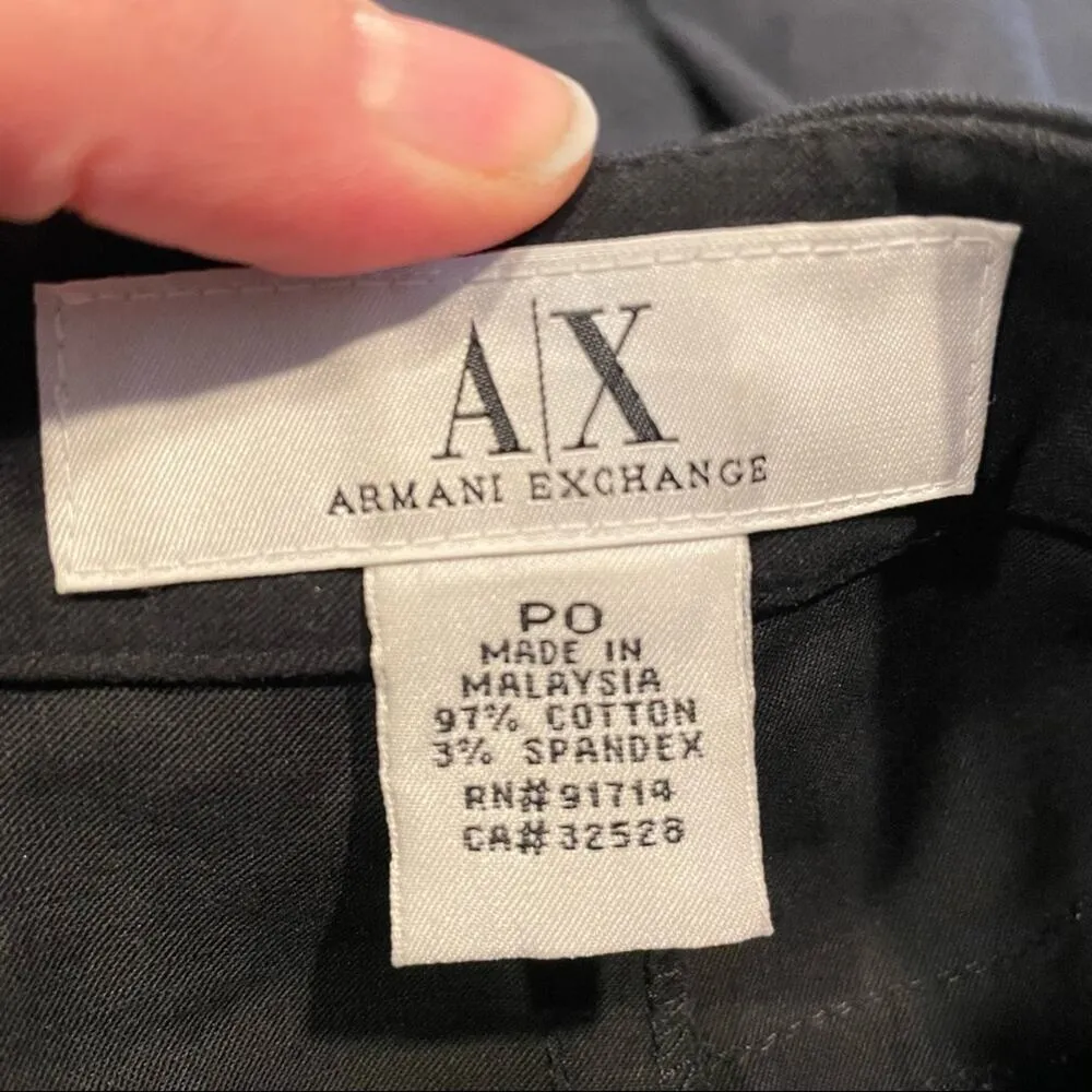 AX Armani Exchange Black Pencil Skirt Womens 0P Straight Preppy Dark Academia - Image 4