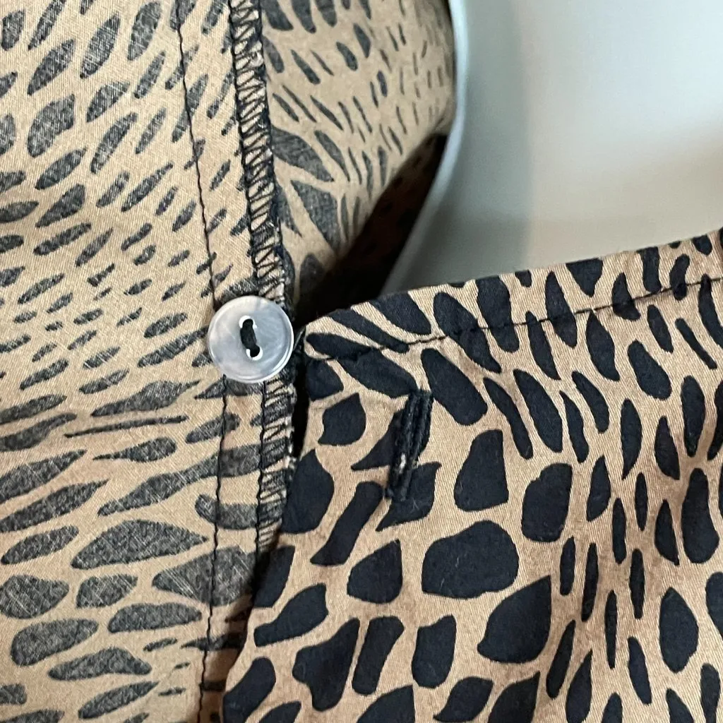 Guess Wrap Top Animal Print Women Small‎ Brown Black Leopard Sleeveless Blouse - Image 9