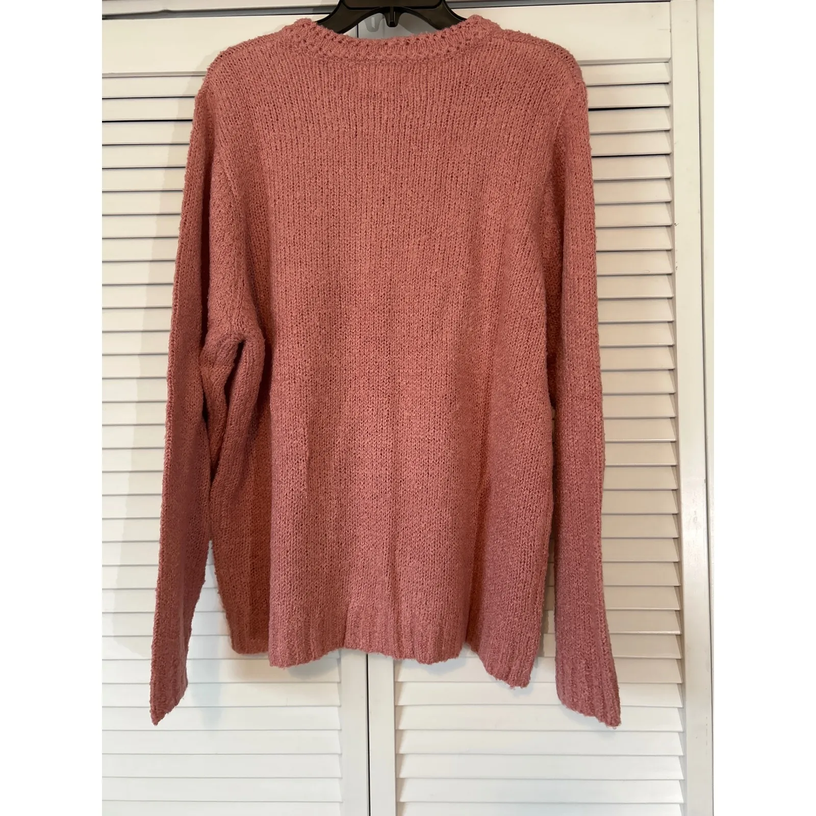 National Pink‎ Knit Button Front Cardigan Sweater Women's 1X Textured - Image 3