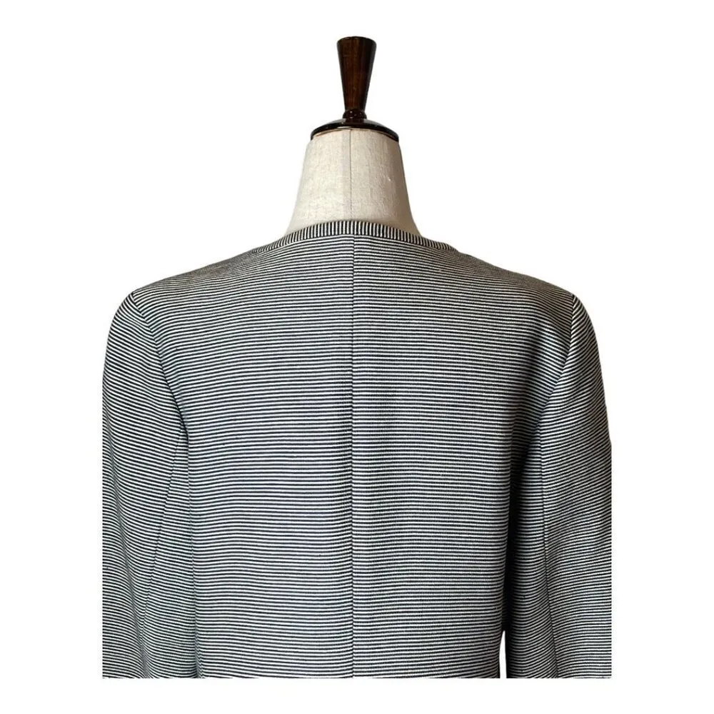 Talbots‎ Black And White Striped Button Down The Jackie Fit Coat Blazer Size 8 - Image 4