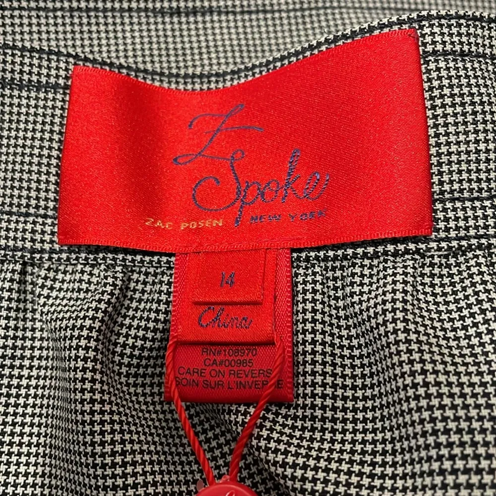 NEW Z Spoke by Zac Posen Navy Houndstooth Wrap Skirt - Image 5