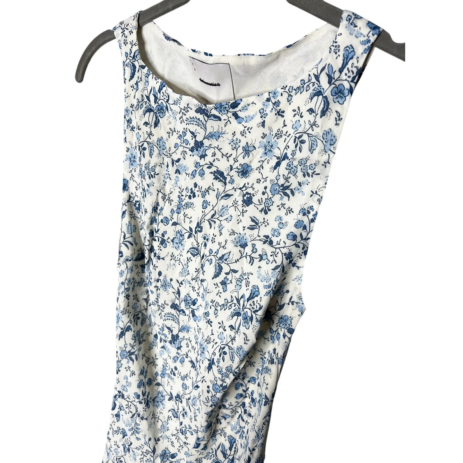 NWT Reformation Dale Sleeveless Boat-Neck Mini Dress Size XS‎ Nile Blue Floral - Image 6