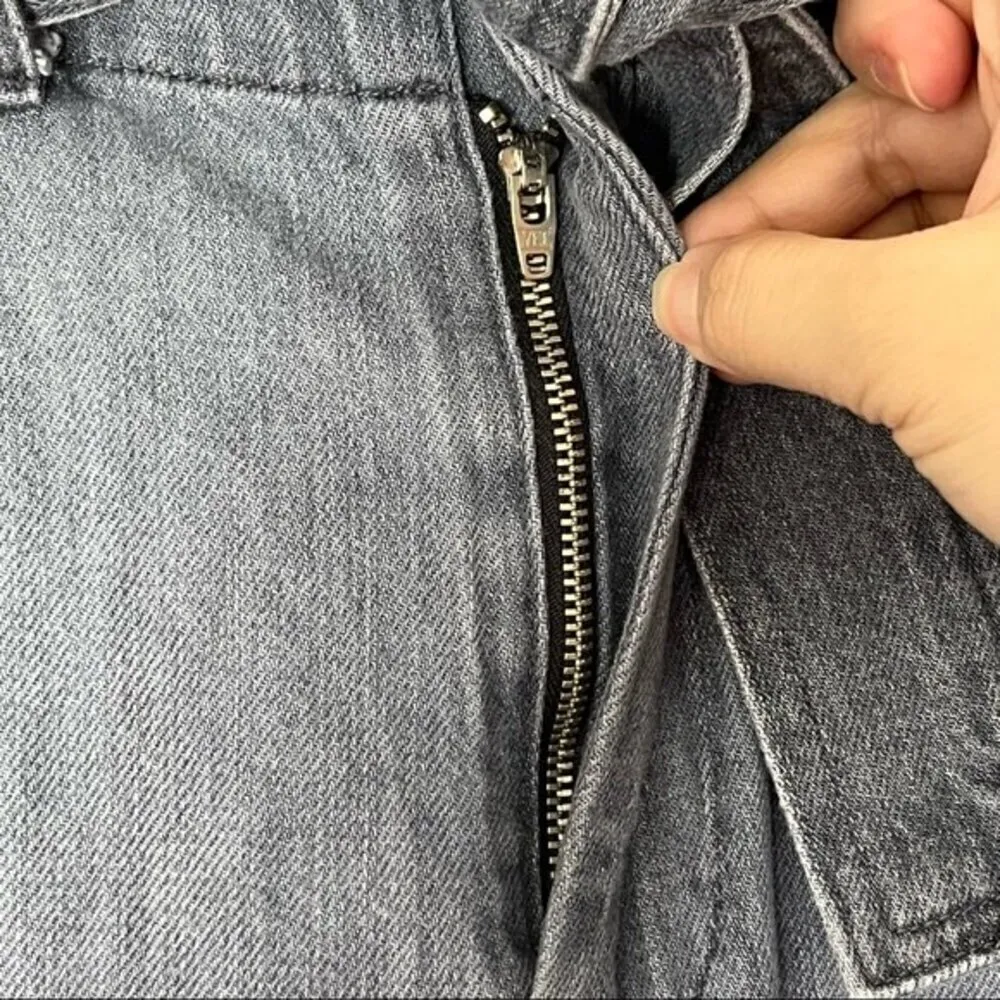 Overlover Abbott Paperbag Denim Pants Women’s Size 25 Grey Tapered 100% Cotton Gray - Image 13