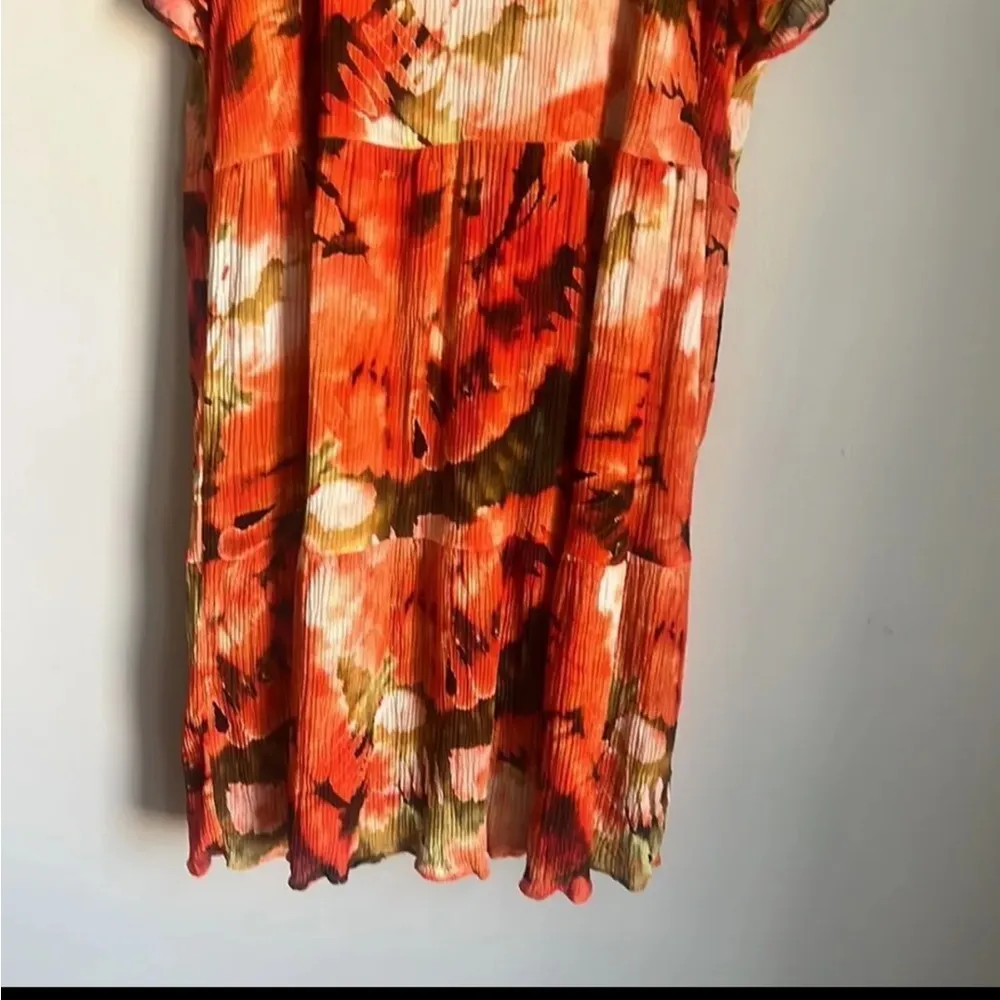 Marie Oliver Ruffle V-Neck Short Sleeve Plated Mini Dress Size XS - Image 11