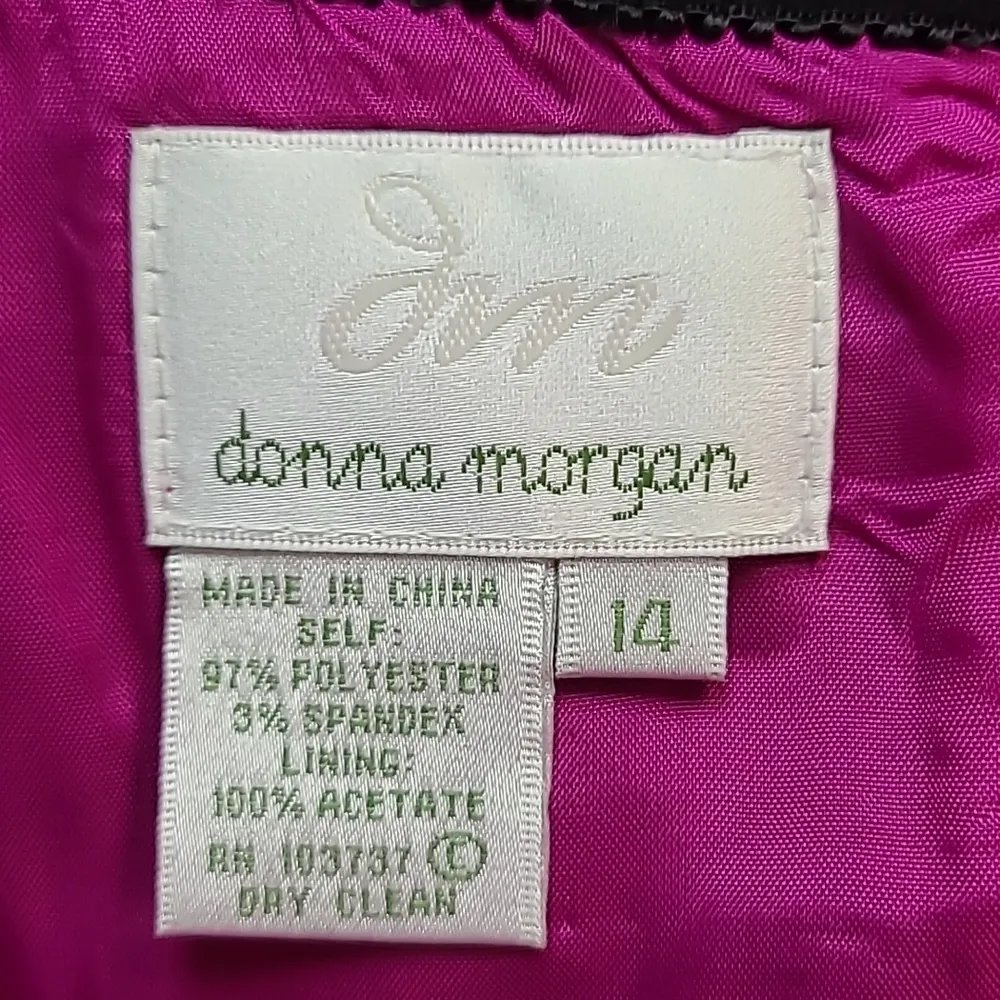 BARBIE PINK New With Tags VINTAGE Donna Morgan Fit/Flare semi-formal Dress SZ 14 - Image 5