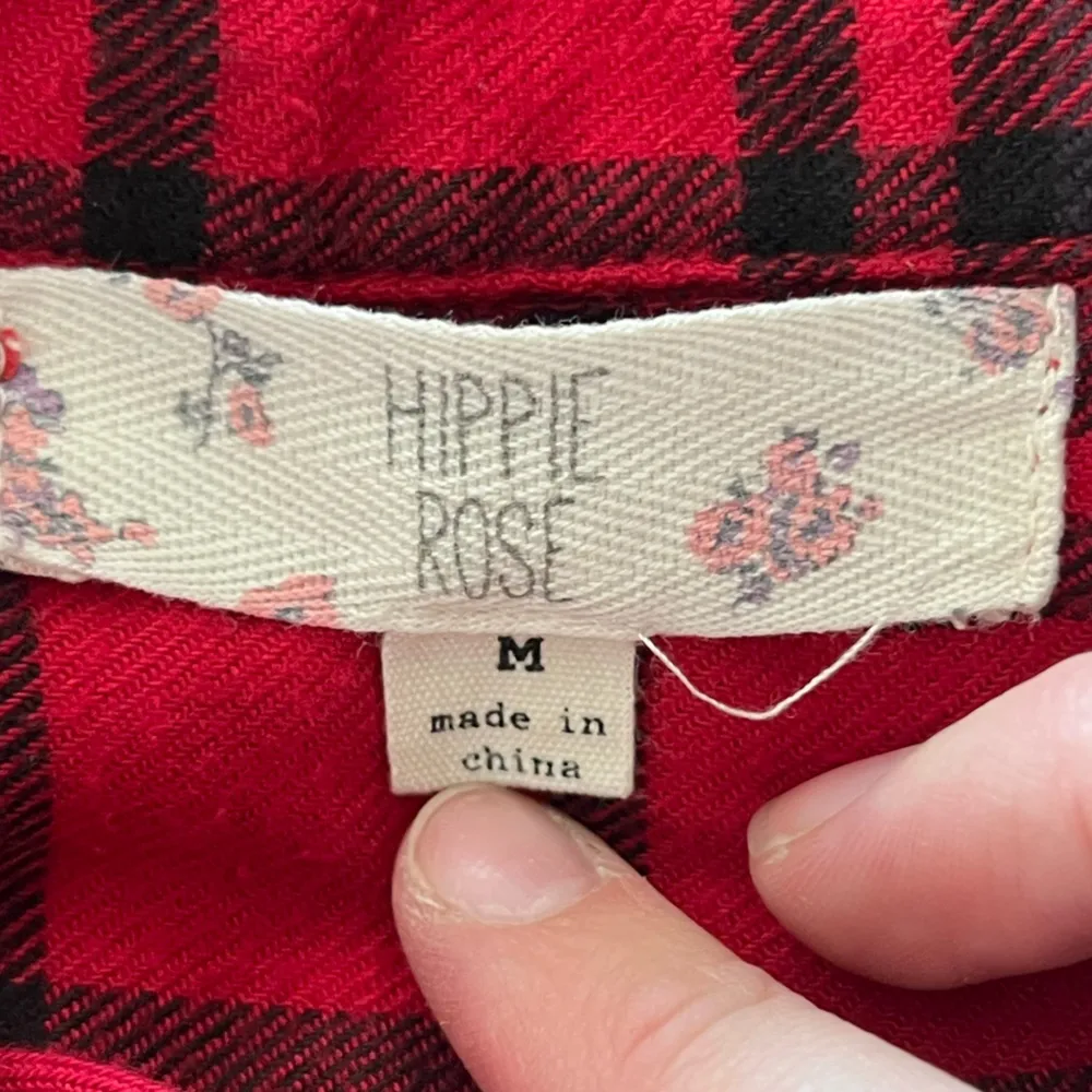 Hippie Rose Red and Black Plaid Button Down Shirt - Image 3