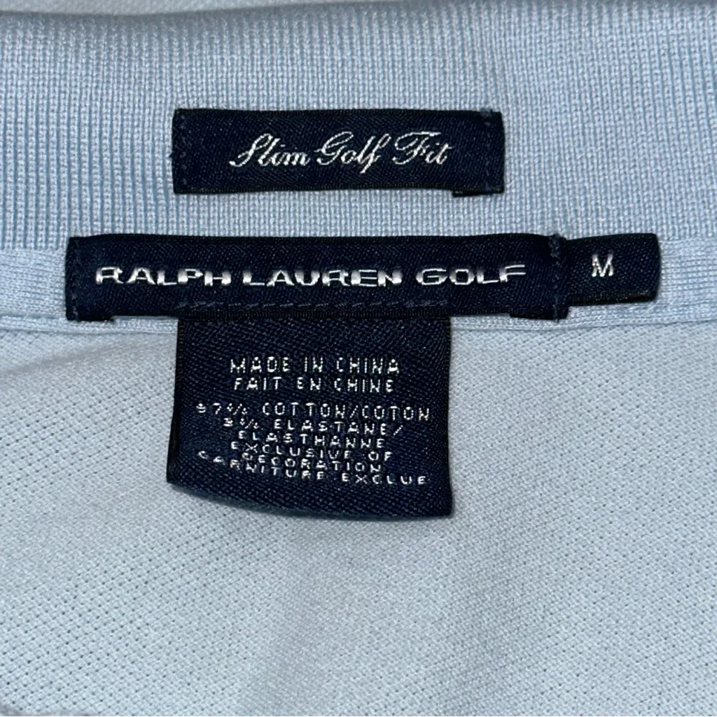 Ralph Lauren Golf Women’s Size M Light Blue Pique Short Sleeve Polo Shirt - Image 4