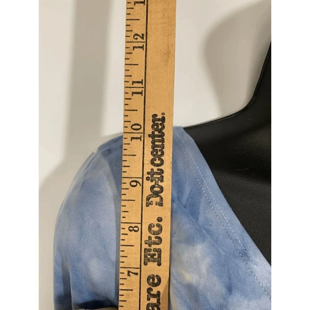 Shein Womens Sweater Cropped Tie Dye Long Sleeve Blue Medium - Image 2