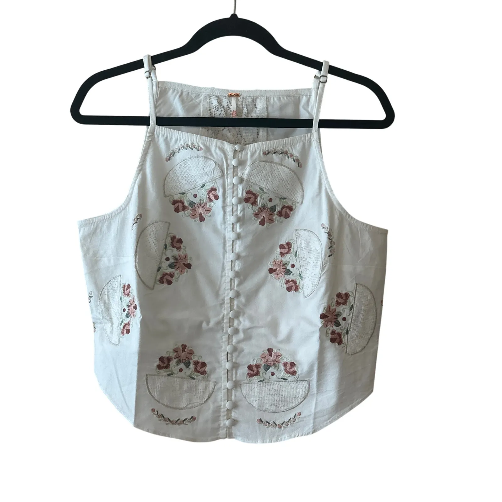 Free People Maeberrie Embroidered Crop Top & Skirt Set Ivory Size M NWT - Image 4