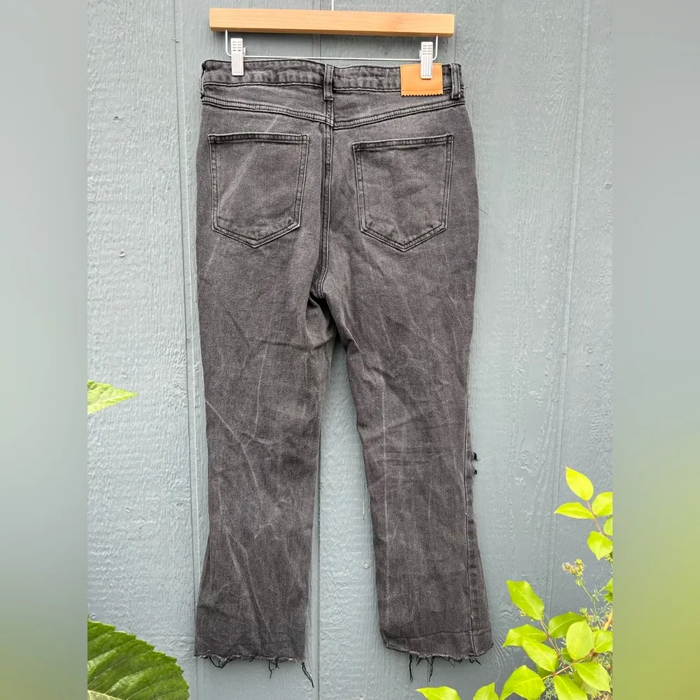 Avec Les Filles Straight Mom Jeans Distressed Washed Black Size 28 - Image 9