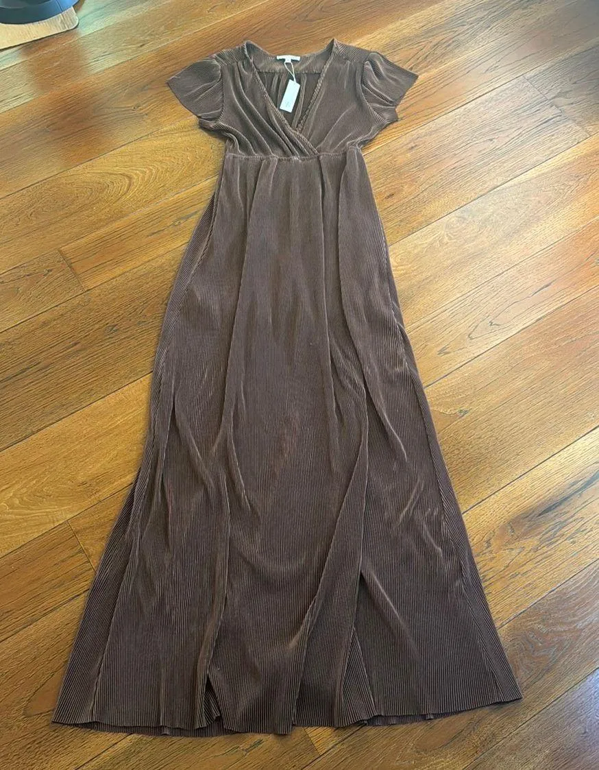 Baltic Born Baltic Brown Athena Brown Pleated Maxi Dress - Image 4