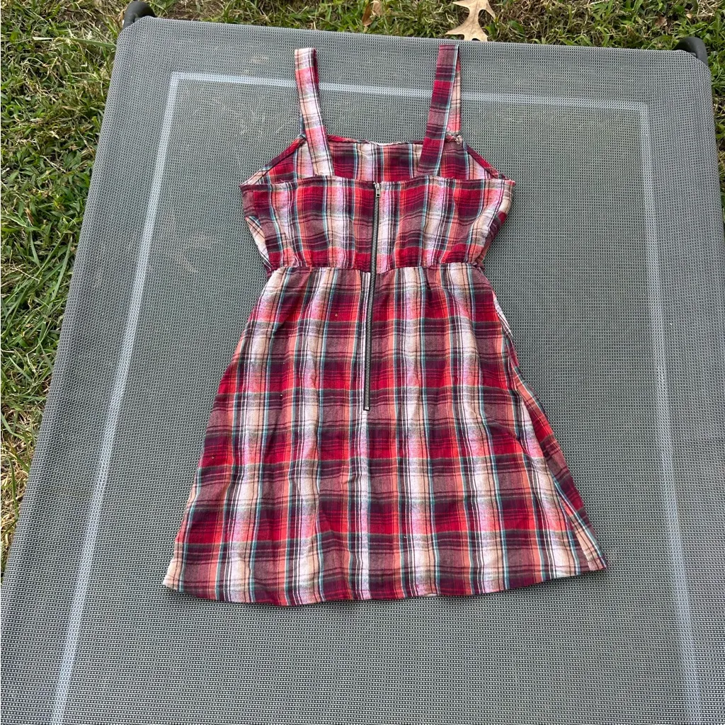 Plaid‎ overall red fall dress by wild fable size XS red winter cute cottagecore - Image 6