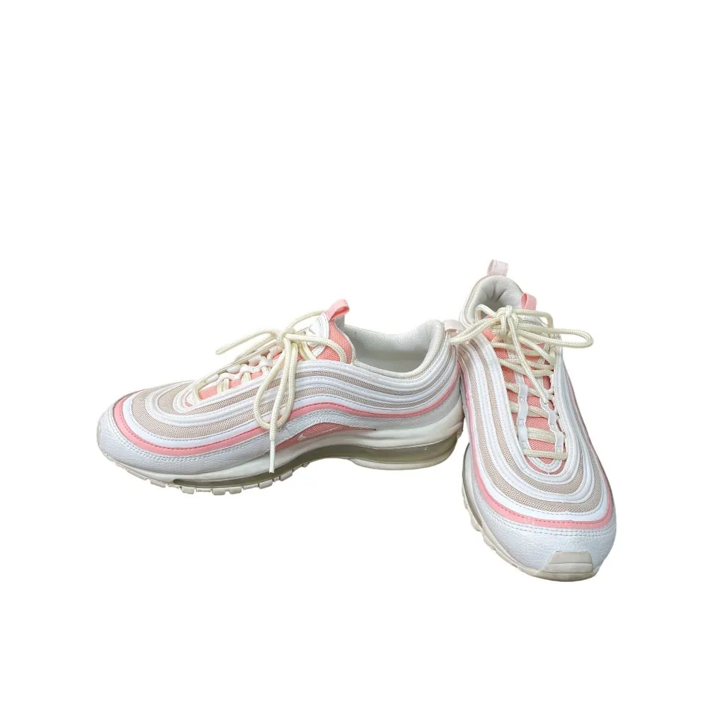 Nike Air Max 97 Womens Summit White coral low top sneakers size 8.5 SKU 8975 - Image 2