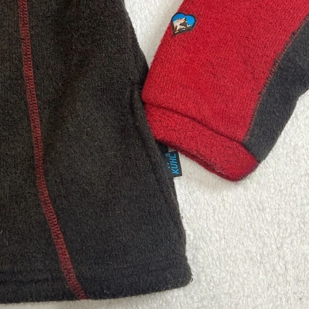 Kuhl Brown with Red Alpaca Full Zip Sweater Size Large - Image 9