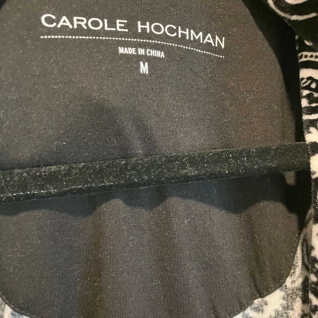 Midnight by Carole Hochman paisley jacket pockets Black Size M - Image 6