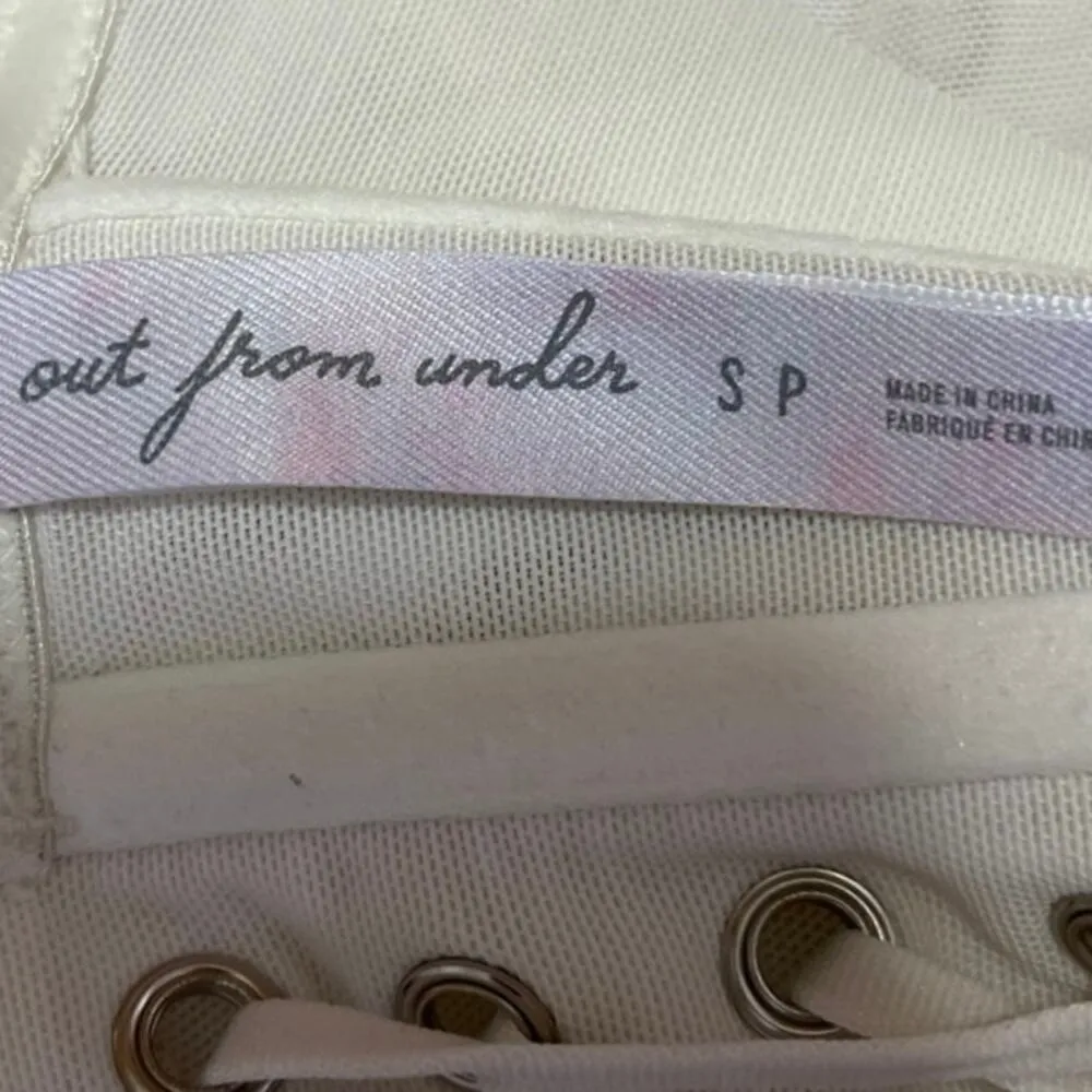 Urban Outfitters White Strapless Lace Up Back Bustier Corset Crop Tube Top Sz S - Image 3