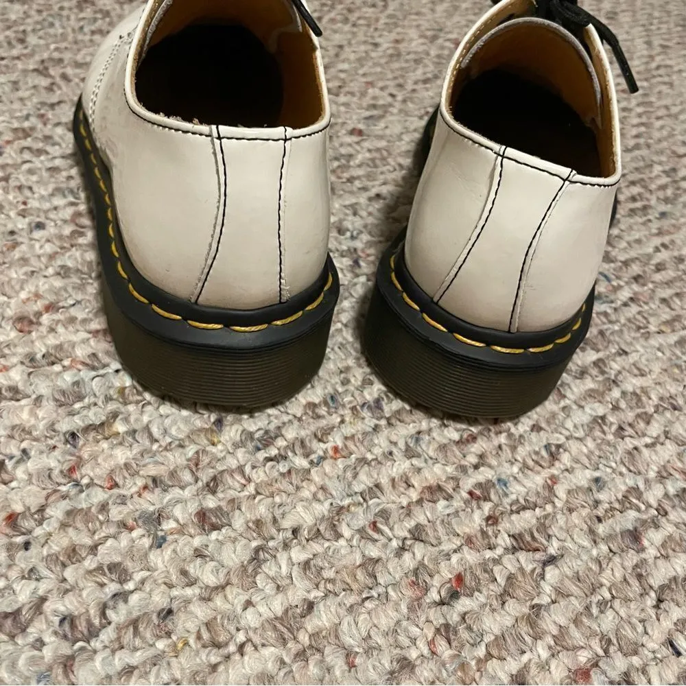 Dr. Marten 1461 Women’s Patent Leather Oxford Shoes in White Lucido Size 6 - Image 8